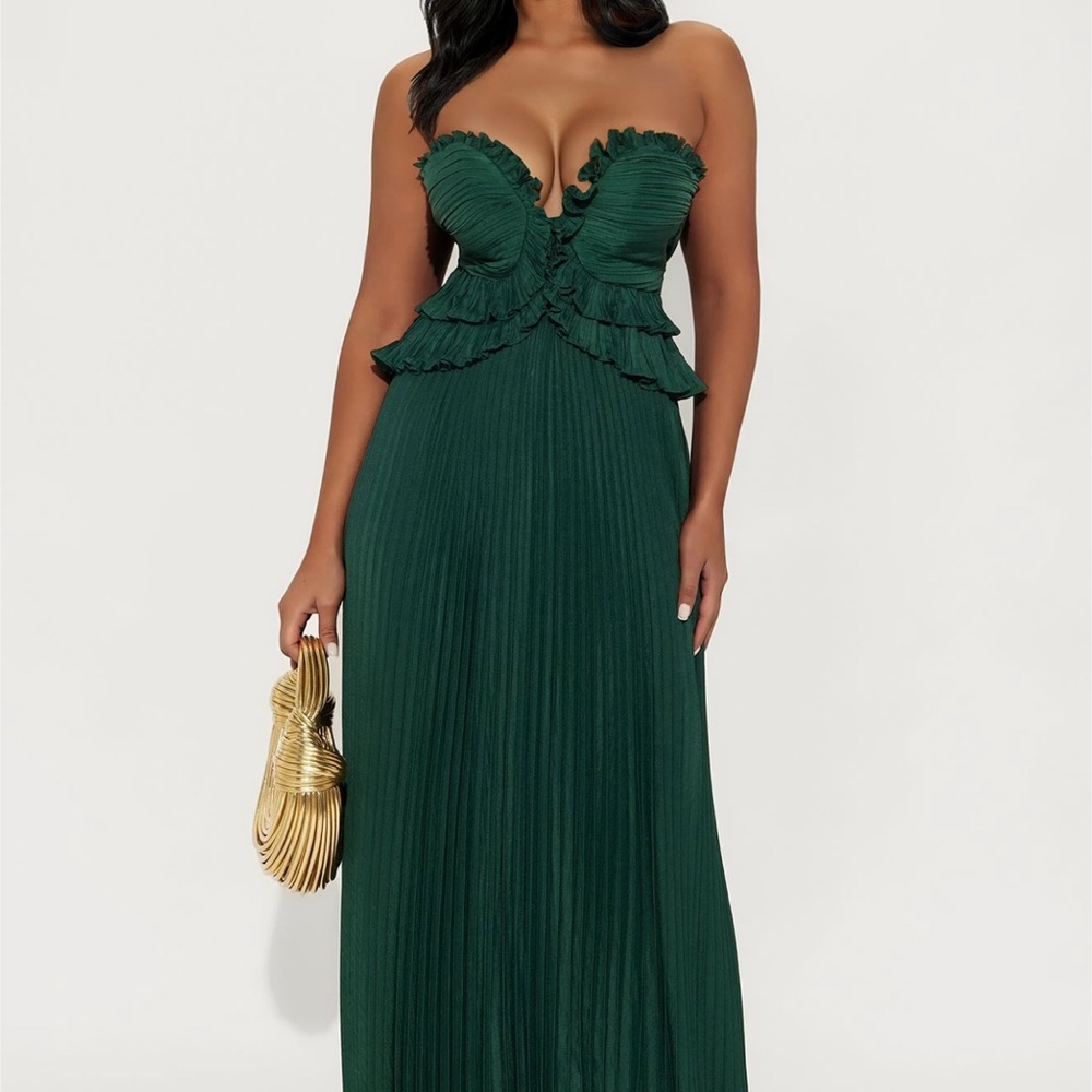 Fashion Nova Loud Love Strapless Dress Olive